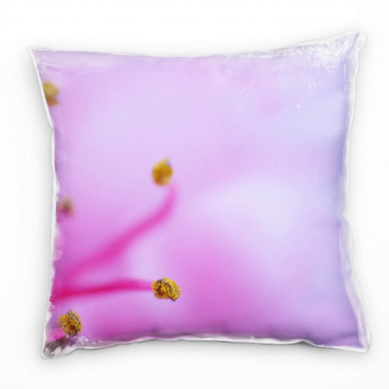 Macro, Blumen, Blüte, pink, gelb Deko Kissen 40x40cm für Couch Sofa Lounge Zierkissen