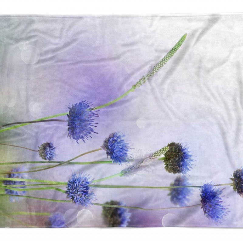 Handtuch Strandhandtuch Saunatuch Kuscheldecke  mit Fotomotiv Feldblumen Wildblu