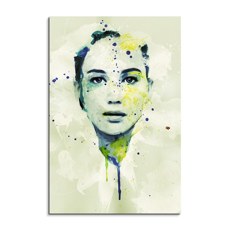 Jennifer Lawrence Splash 90x60cm Kunstbild als Aquarell auf Leinwand