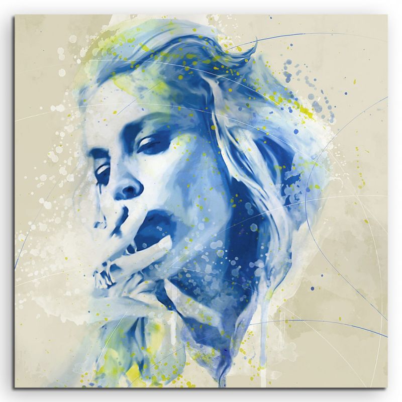 Sharon Stone IV Aqua 60x60cm Wandbild Aquarell Art