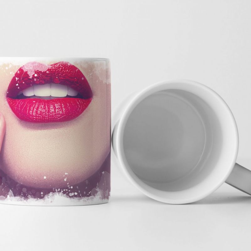 Tasse Geschenk Künstlerische Fotografie – Sexy rote Frauenlippen