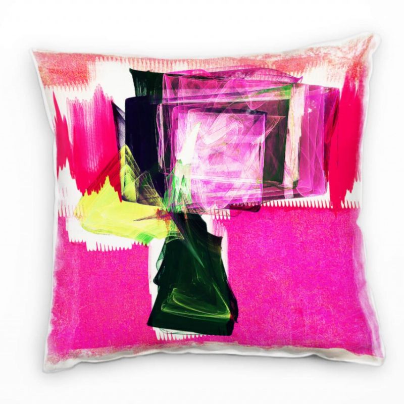 Couch Sofa Lounge Zierkissen in 40x40cm Pink Gelbgrün Schwarzgrün Kaminrot