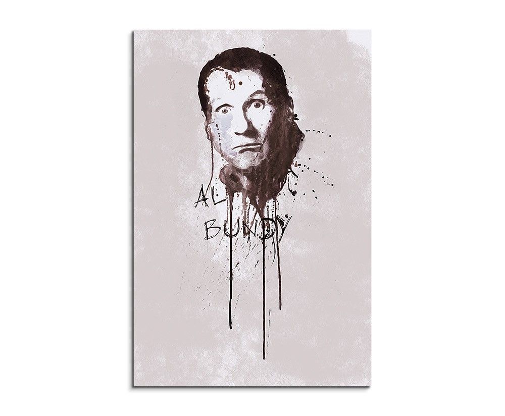 Al Bundy 90x60cm Aquarell Art Wandbild auf Leinwand fertig gerahmt Original Sinus Art