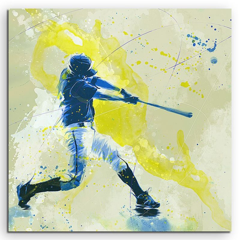 Baseball III 60x60cm SPORTBILDER Paul Sinus Art Splash Art Wandbild Aquarell Art