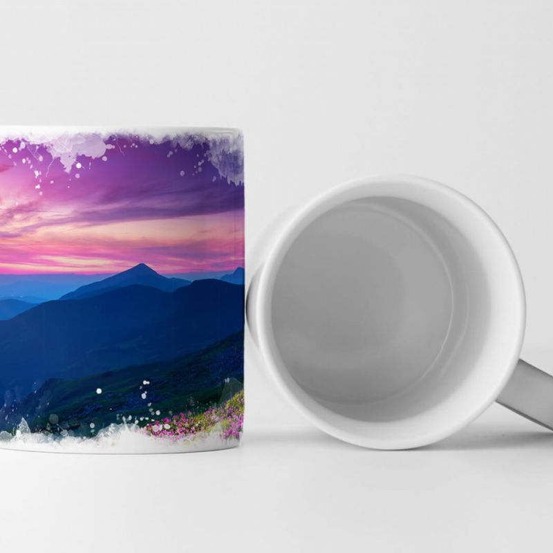 Tasse Geschenk Künstlerische Fotografie – Farbenfroher Himmel über einer Wiese Ukraine