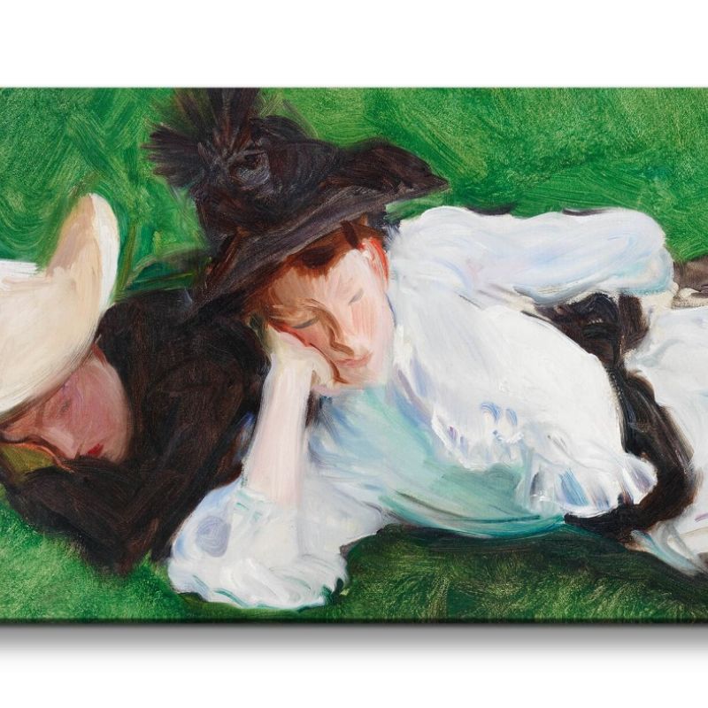 Remaster 120x60cm John Singer Sargent weltberühmtes Gemälde zeitlose Kunst Two Girls on a Lawn