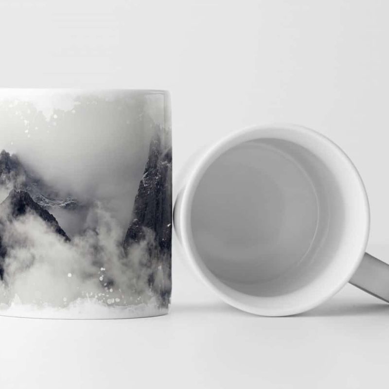 Tasse Geschenk Naturfotografie – Hochgebirge mit Wolken