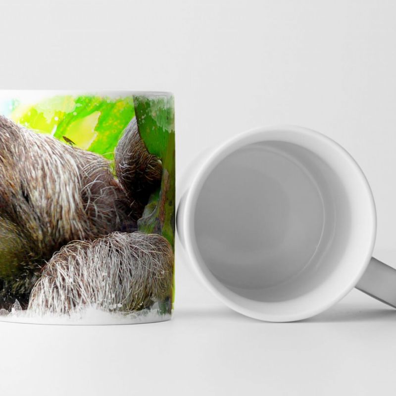 Tasse Geschenk Tierfotografie – Süßes Faultier am Baum