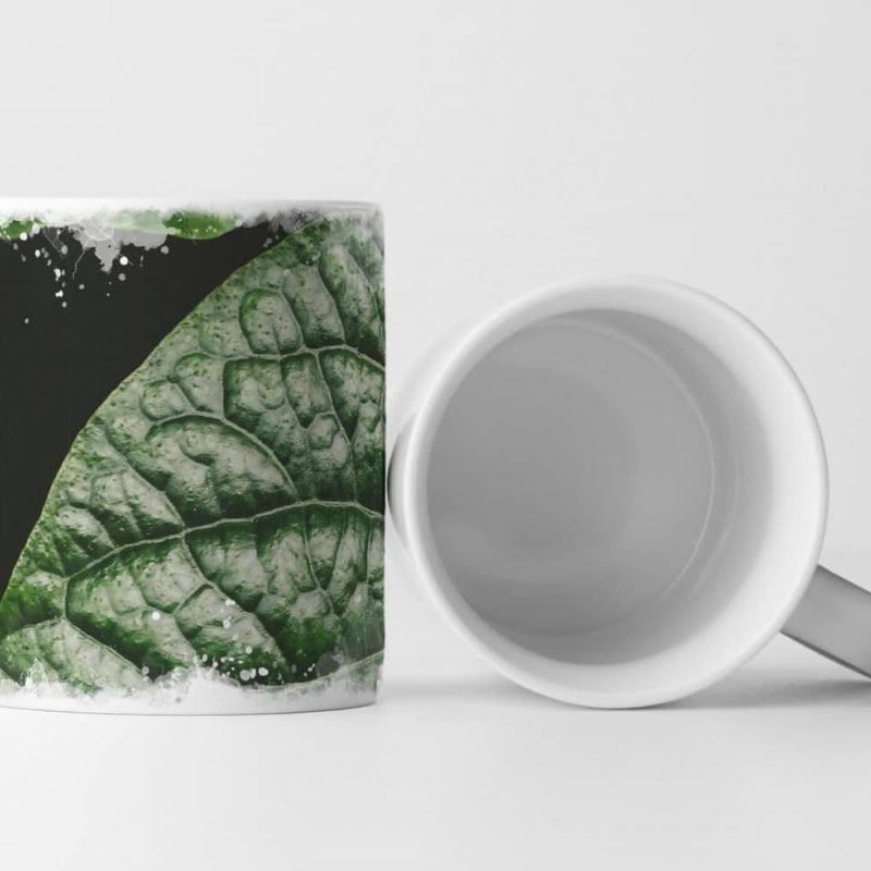 Tasse Geschenk Dunkelgrüne Blätter