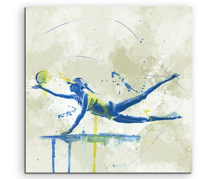 Beach Volleyball 60x60cm SPORTBILDER Paul Sinus Art Splash Art Wandbild Aquarell Art