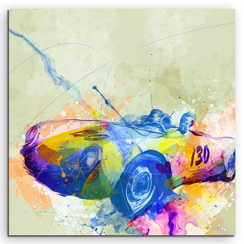 James Dean Porsche I 60x60cm Aquarell Art Leinwandbild