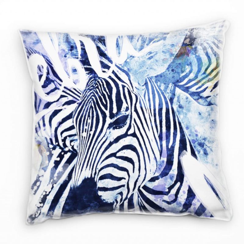 Zebra Deko Kissen Bezug 40x40cm für Couch Sofa Lounge Zierkissen