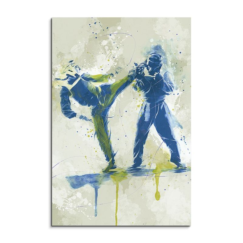 Karate III 90x60cm SPORTBILDER Paul Sinus Art Splash Art Wandbild Aquarell Art