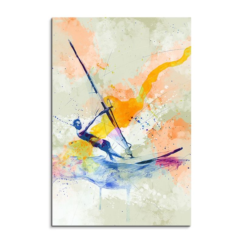 Windsurfer III 90x60cm Aquarell Art Leinwandbild