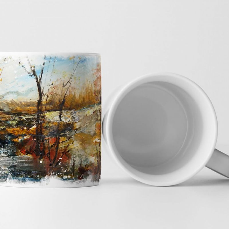 Tasse Geschenk Bild – Bäume am Wasser