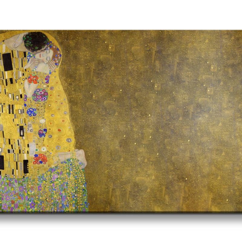 Remaster 120x60cm Gustav Klimt Der Kuss weltberühmtes Bild in modernen Format Vintage