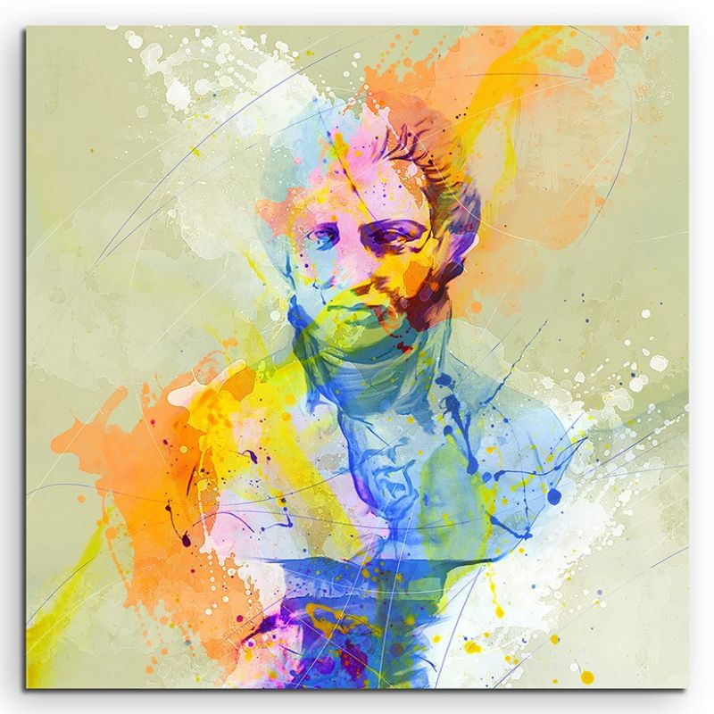 Mozart 60x60cm Aquarell Art Leinwandbild