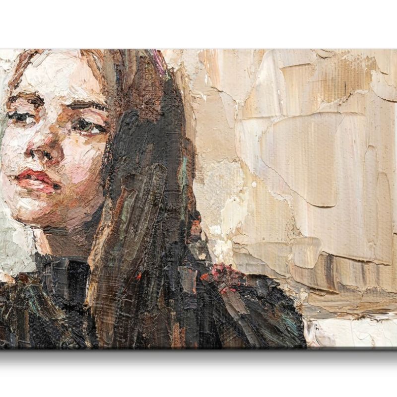 Leinwandbild 120x60cm Schöne junge Frau Porträt Malerisch Kunstvoll Feminin