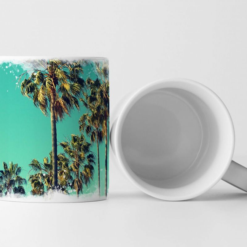 Tasse Geschenk Naturfotografie – Palmen Santa Monica Beach USA