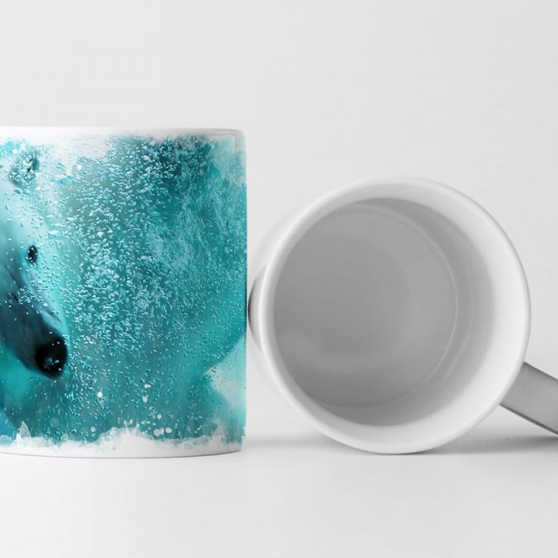 Tasse Geschenk Tierfotografie – Eisbär unter Wasser