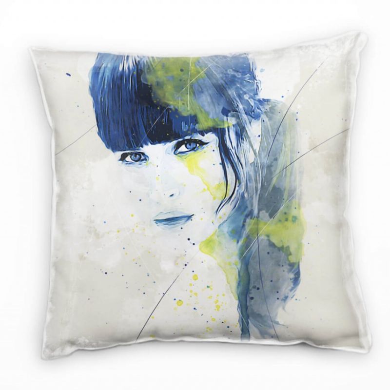 Felicity Jones Aqua Deko Kissen Bezug 40x40cm für Couch Sofa Lounge Zierkissen