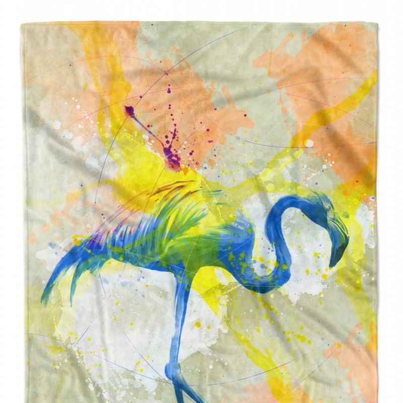 Handtuch Strandhandtuch Saunatuch Kuscheldecke SplashArt Tier Serie Kunstvoll Flamingo I