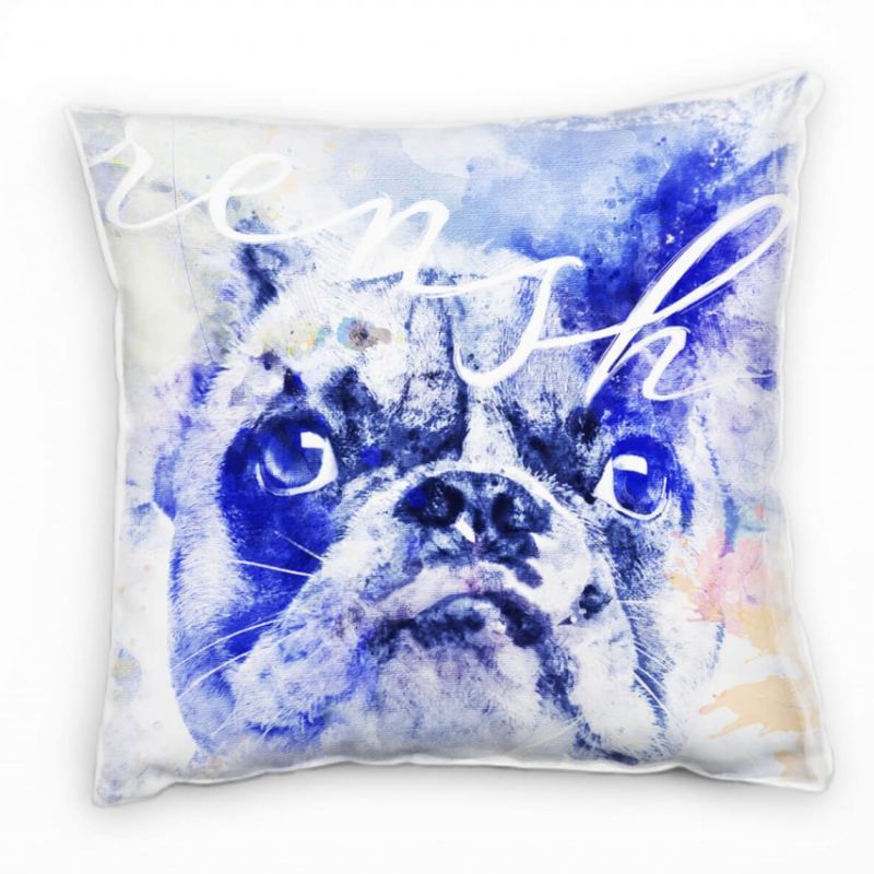 French Bulldog Deko Kissen Bezug 40x40cm für Couch Sofa Lounge Zierkissen