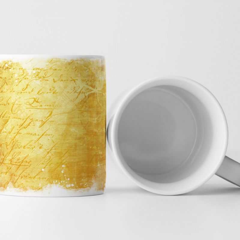 Tasse Geschenk abstrakt Gelb Text