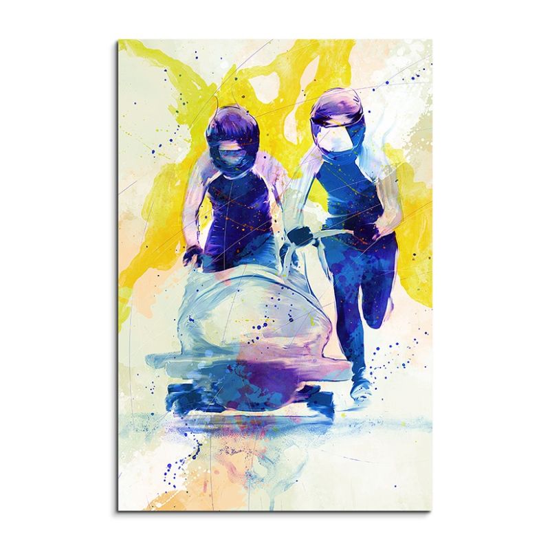 Bobsport III 90x60cm Aquarell Art Leinwandbild