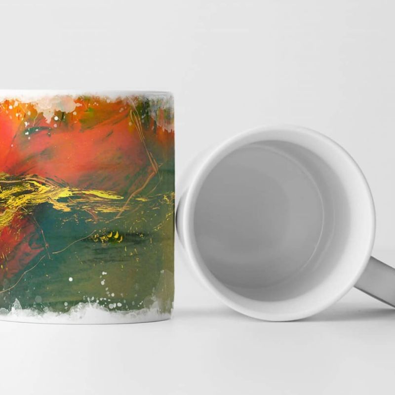 Tasse Geschenk Buntes abstraktes Bild auf Glas