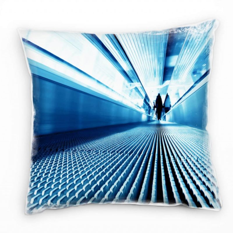 Urban und City, blau, Bewegung, futuristisch Deko Kissen 40x40cm für Couch Sofa Lounge Zierkissen