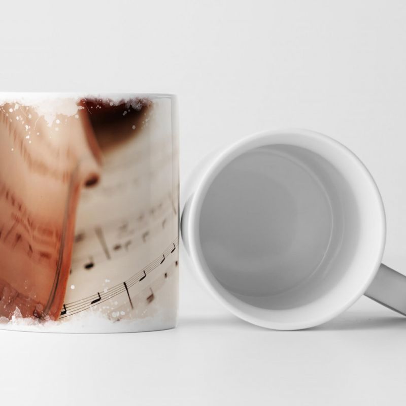 Tasse Geschenk Künstlerische Fotografie – Violine und Notenblatt