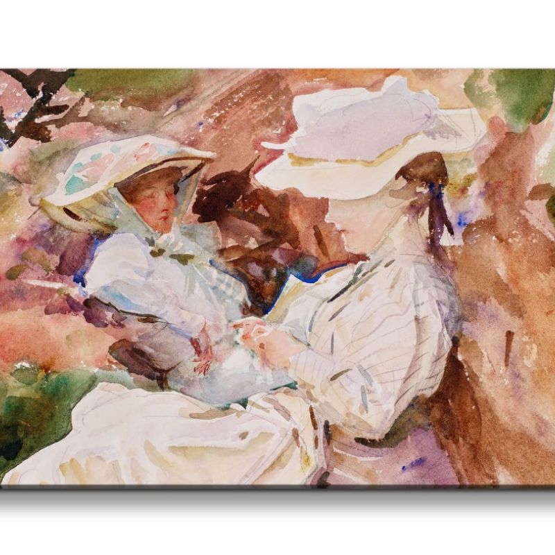 Remaster 120x60cm John Singer Sargent weltberühmtes Gemälde zeitlose Kunst Mrs Barnard and her Daugh