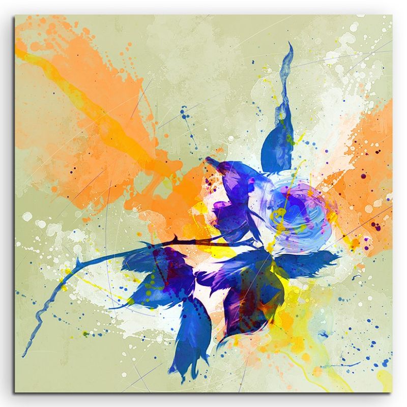 Blume IV 60x60cm Aquarell Art Leinwandbild