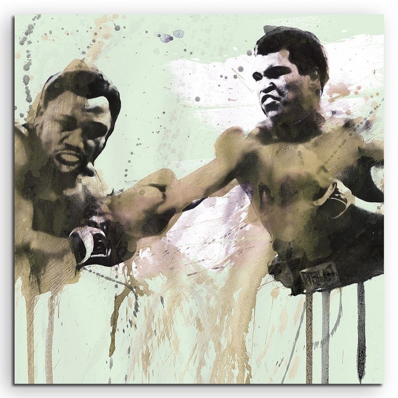 Muhammad Ali 60x60cm  Aquarell Art Leinwandbild