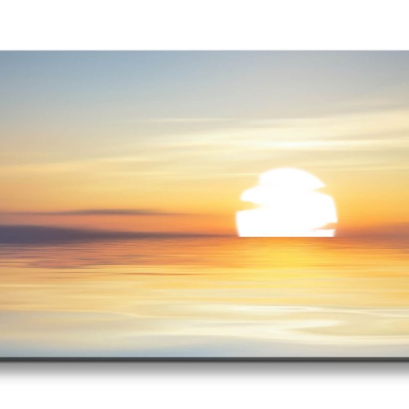 Leinwandbild 120x60cm Sonnenuntergang Horizont Meer Himmel Friedlich Stille