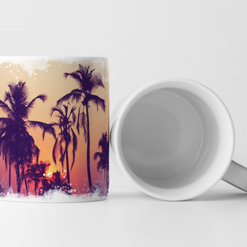 Tasse Geschenk Fotografie – Silhouette von Palmenbäumen