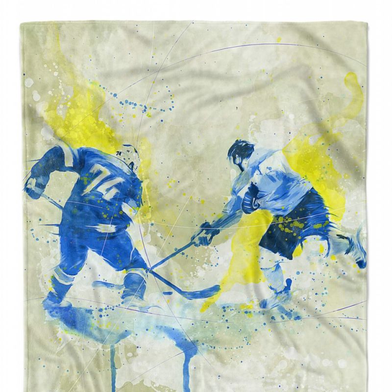 SplashArt Sport Handtuch Strandhandtuch Saunatuch Kuscheldecke Kunstvoll Eishockey II Spo