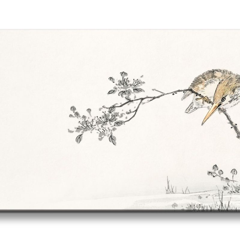 Remaster 120x60cm Traditionelle japanische Kunst Zeitlos Beruhigend Harmonie Natur Vogel