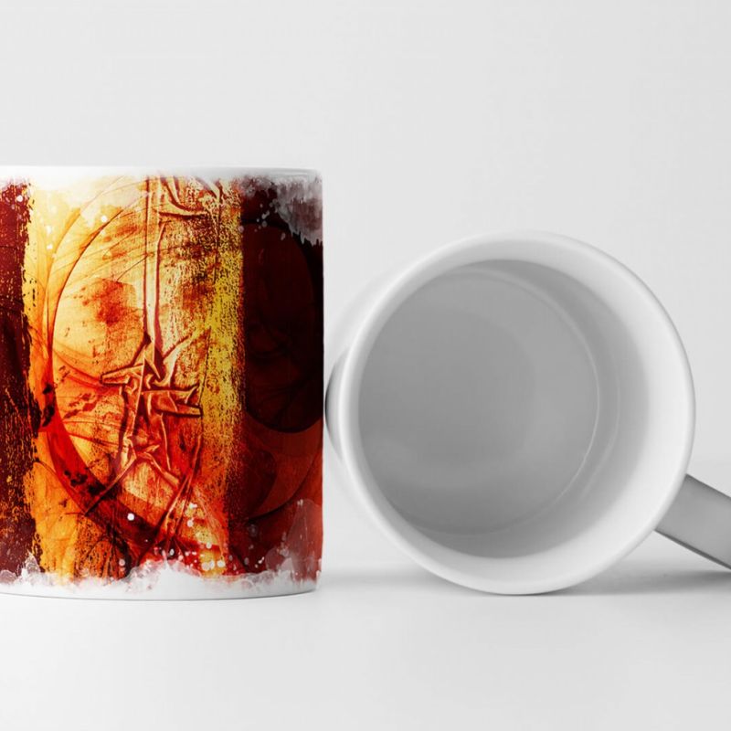 Tasse Geschenk dunkelrot, orangerote Abstraktion