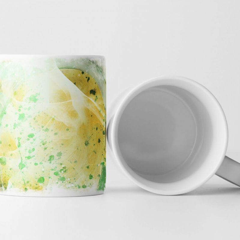 Tasse Geschenk Grüne Farbenspritzer mit breiten Pinselstrichen