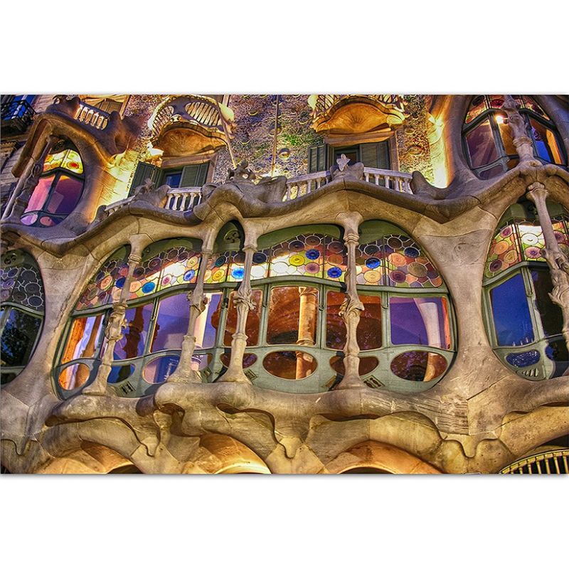 120x80cm Barcelona Casa Batlló Gebäude Fenster