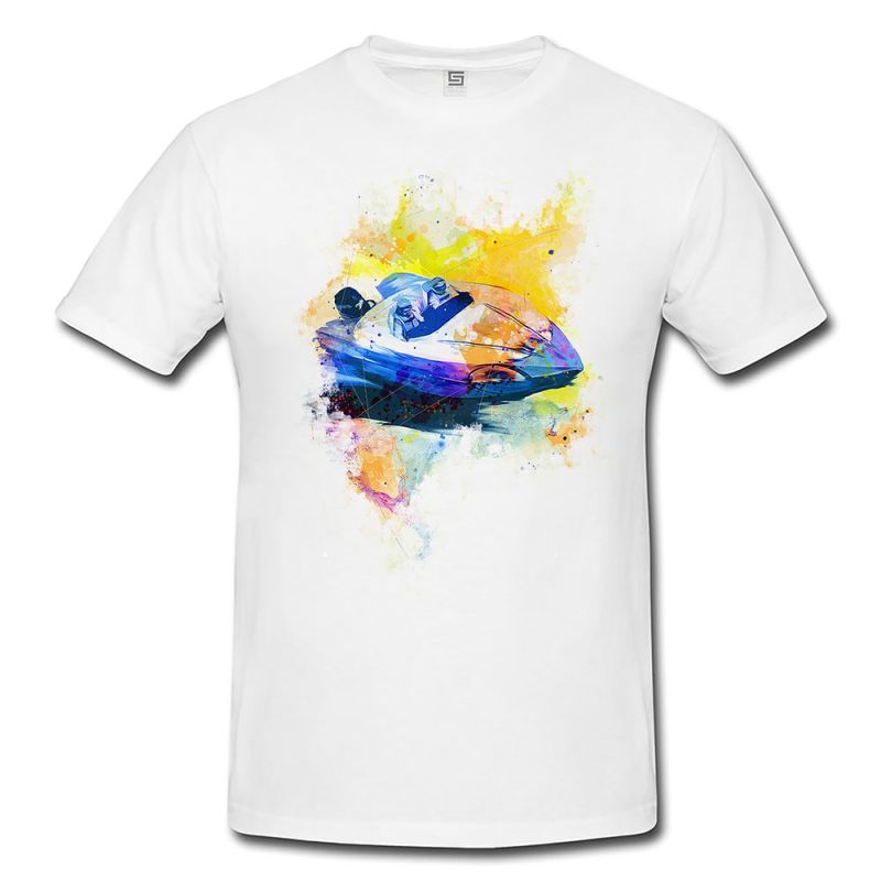 Speedboat I  Herren und Damen T-Shirt Sport Motiv aus Paul Sinus Aquarell