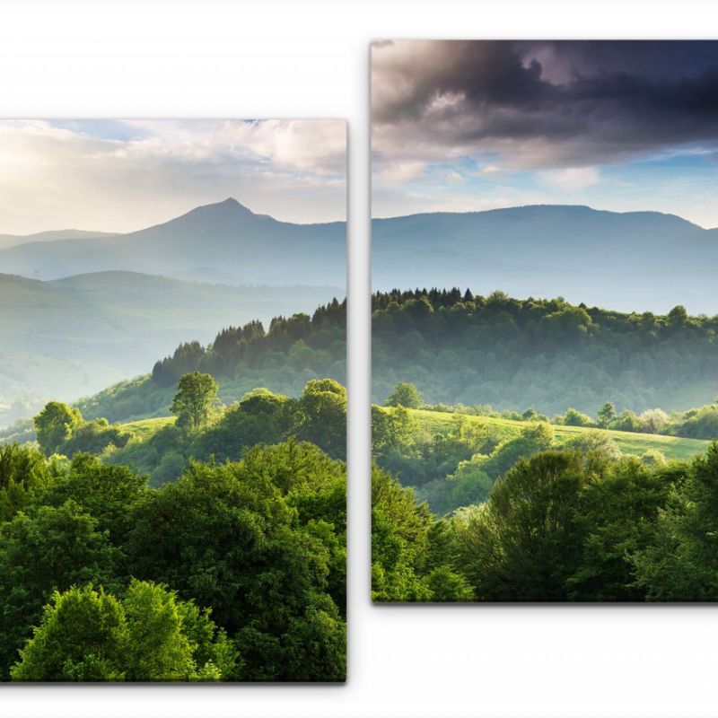 Bepflanzte Berge Wandbild in verschiedenen Größen