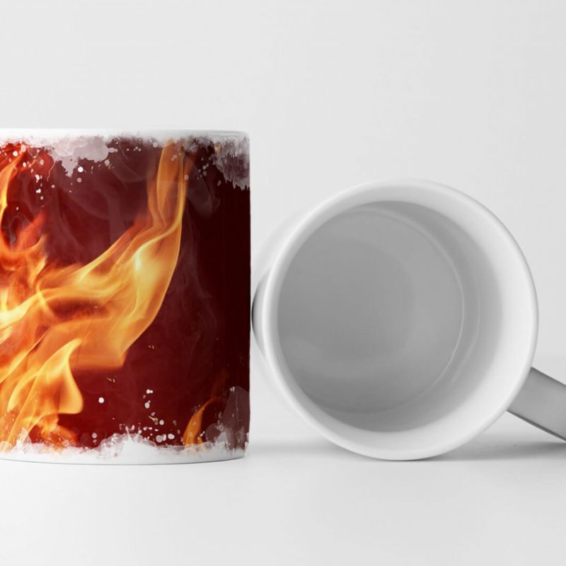 Tasse Geschenk Künstlerische Fotografie – Flammendes Feuer bei Nacht