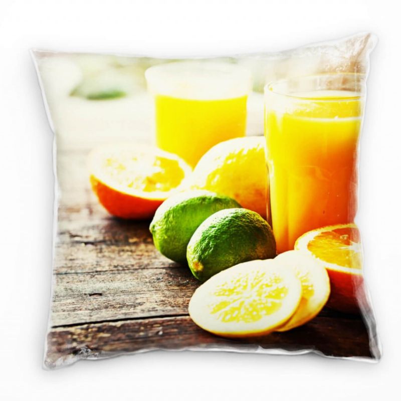 künstlerische Fotografie, Orangensaft, Obst, orange Deko Kissen 40x40cm für Couch Sofa Lounge Zierki