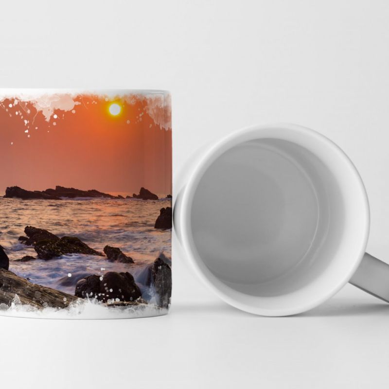 Tasse Geschenk  Stürmisches Meer bei Sonnenuntergang