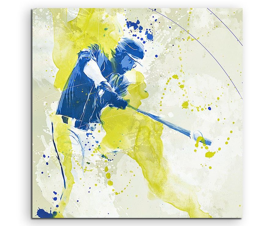 Baseball II 60x60cm SPORTBILDER Paul Sinus Art Splash Art Wandbild Aquarell Art