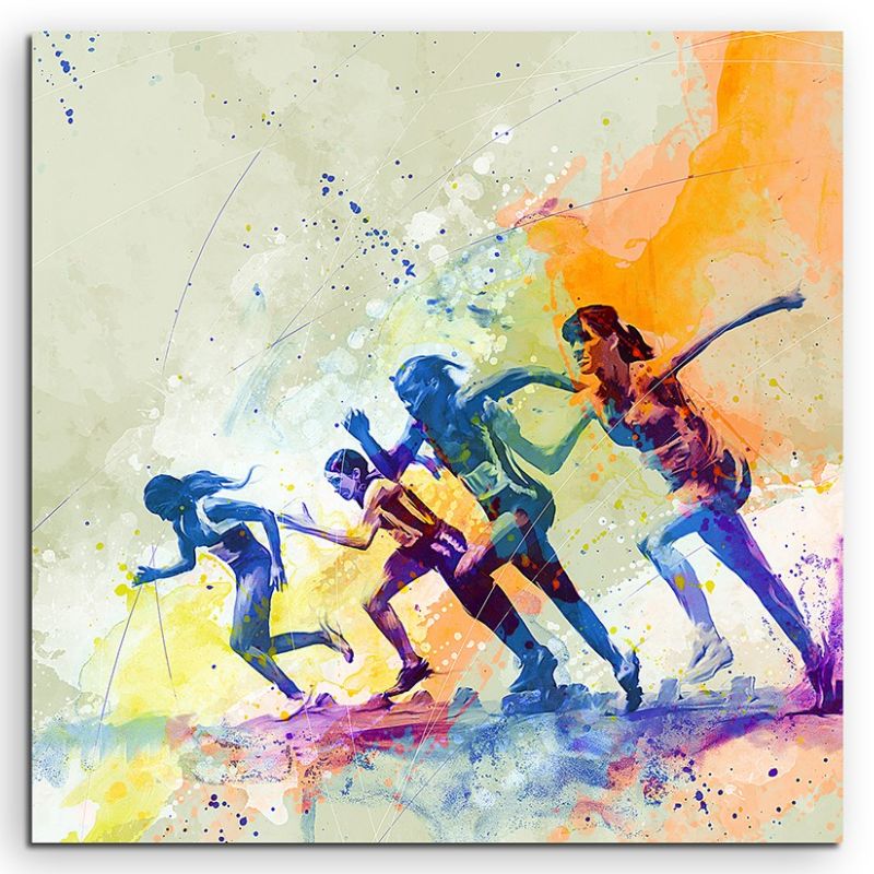 Running V 60x60cm Aquarell Art Leinwandbild