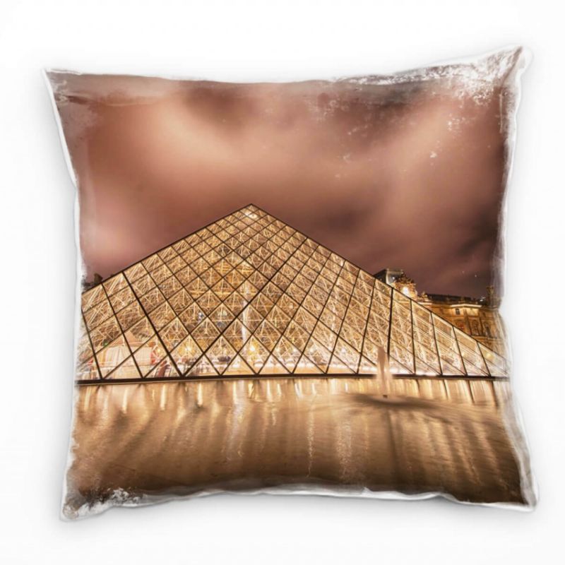 Urban und City, Paris, Wasser, Glas, dunkel Deko Kissen 40x40cm für Couch Sofa Lounge Zierkissen